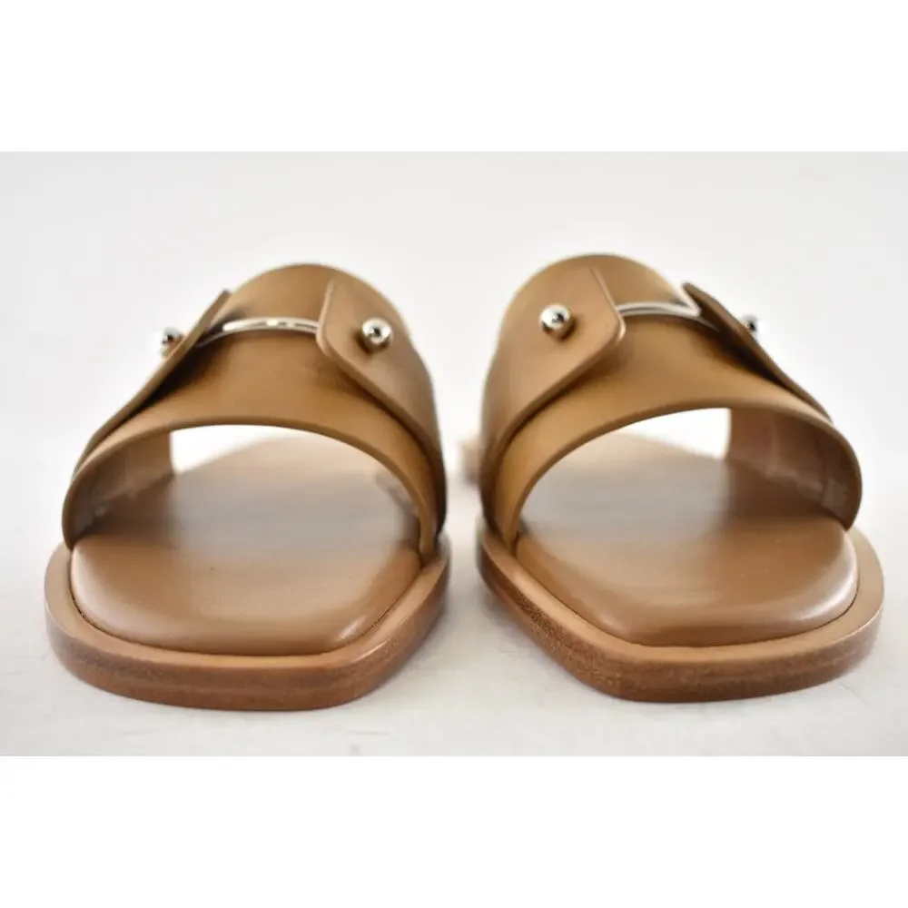 Christian Louboutin Chambelimule Donna Flat Tera Brown Leather Slide Sandal 36 - Picture 10 of 16